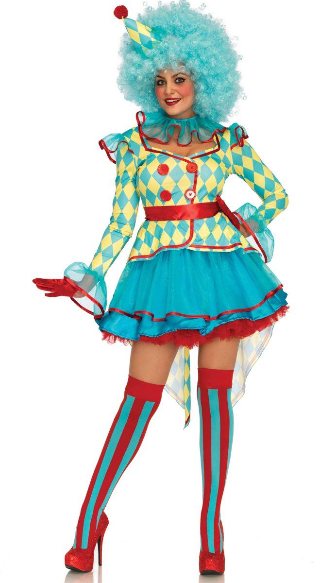 Clown & Nar Kostuum | Luxe Carnavals Clown | Vrouw | Medium | Carnaval kostuum | Verkleedkleding